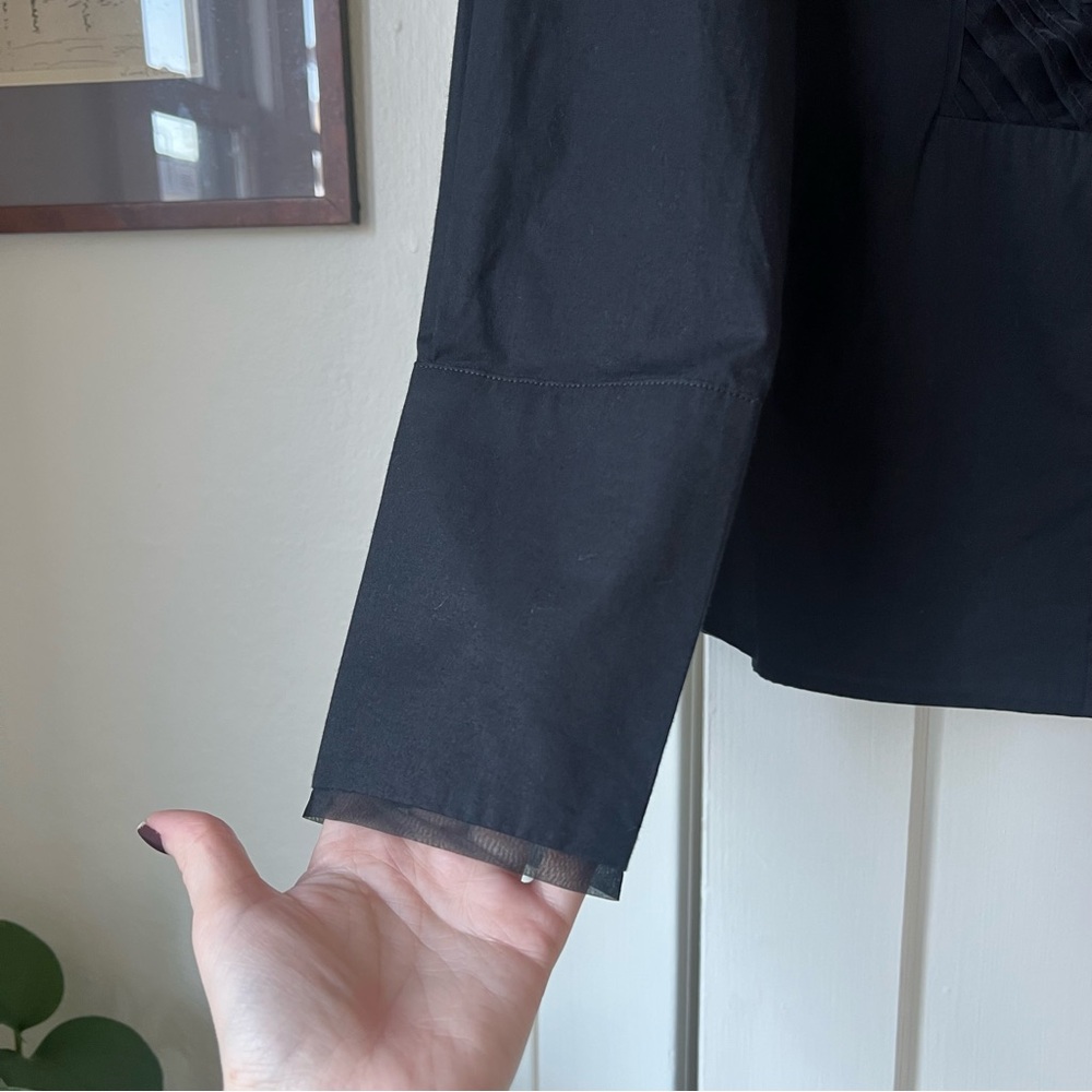 Banana Republic Josefa Tuxedo Shirt in Black - Picture 5 of 10